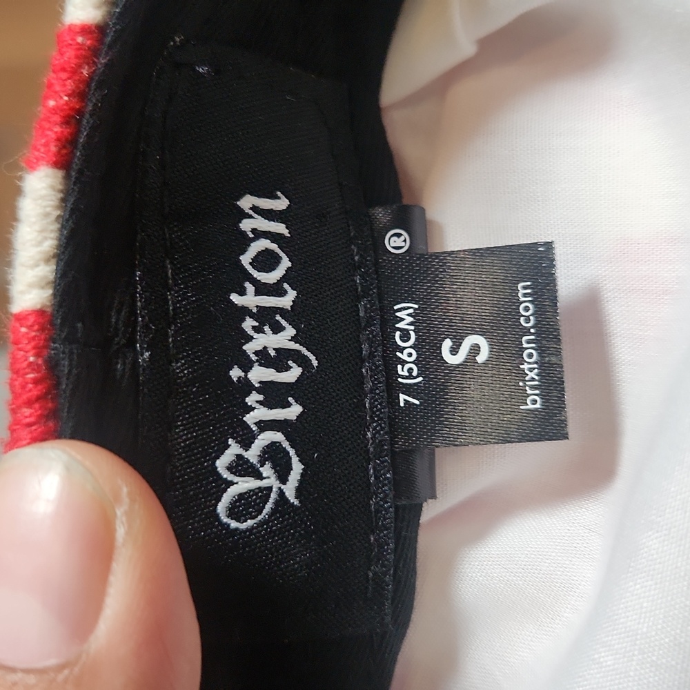 Brixton Red and Cream Striped Hat - Picture 6 of 6